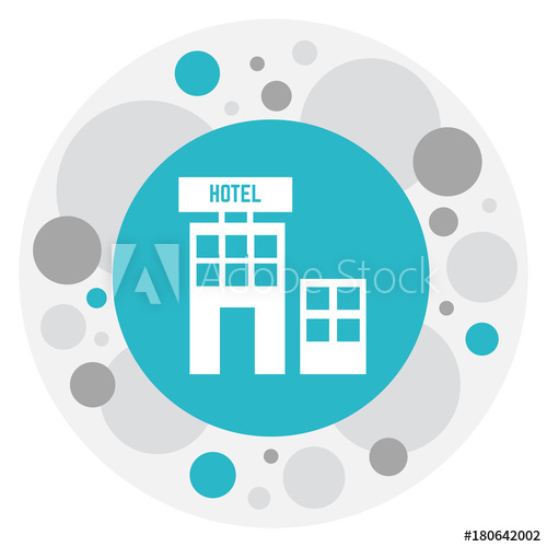 500x500 Vector Illustration Of Hotel Symbol On Townhouse Icon Premium