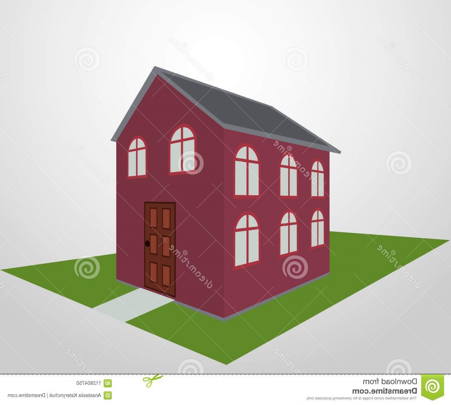 1560x1402 Isometric D House Icon Townhouse Village Vector Illustration
