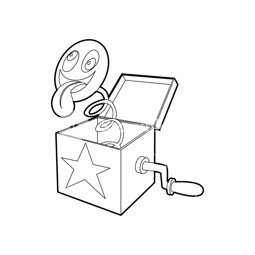 Toy Box In Spring Icon In Outline Style Isolated On White 1000x1000 Toy Box In Spring Icon In Outline Style Isolated On White