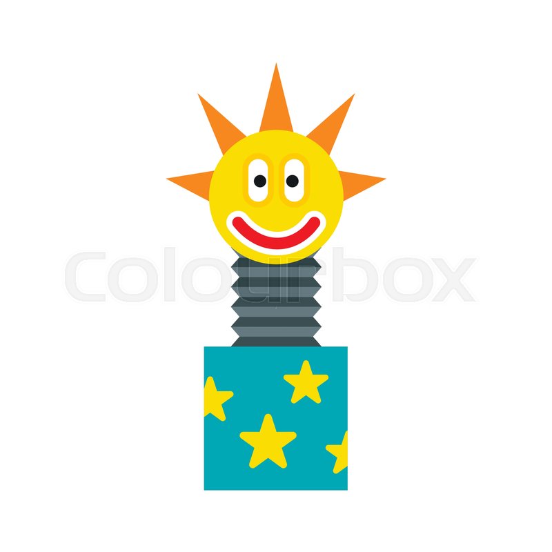 Toy Jumping Out Of Box Icon In Flat Stock Vector Colourbox 800x800 Toy Jumping Out Of Box Icon In Flat Stock Vector Colourbox