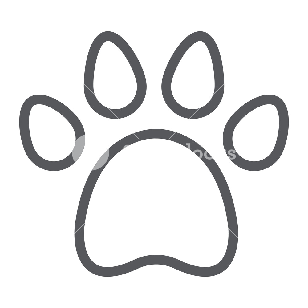 1000x1000 Animal Footprint Line Icon, Pet And Trace, Paw Sign, Vector