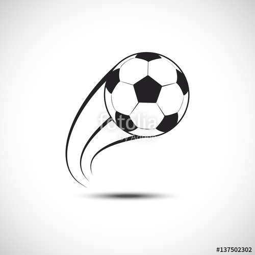 500x500 Football Ball Fly Vector Icon Soccer Ball Fly Trace Icon Stock