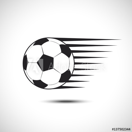 500x500 Football Ball Flying Vector Icon Soccer Ball Fly Trace Icon