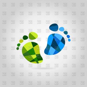 300x300 Children Feet Trace Icon Vector Clipart Hoodamathrun