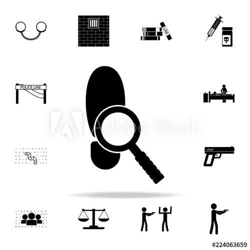 500x500 Loupe And A Trace Of Shoes Icon Crime Icons Universal Set For Web