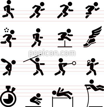 400x413 Track And Field Icons
