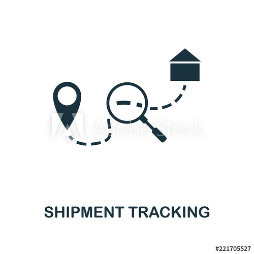 500x500 Shipment Tracking Icon Monochrome Style Design From Logistics