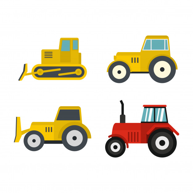 626x626 Tractor Icon Set Flat Set Of Tractor Vector Icons Collection