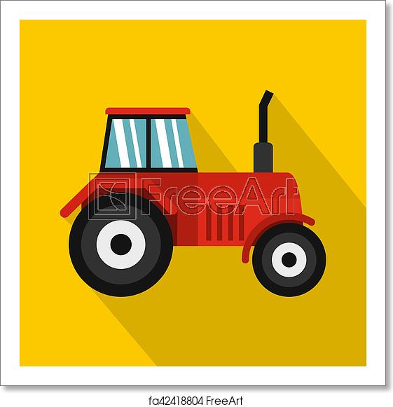 561x581 Free Art Print Of Tractor Icon, Flat Style Tractor Icon Flat