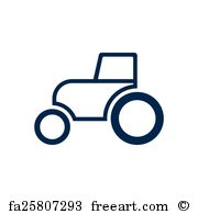 180x195 Free Art Print Of Vector Transportation Icon Tractor Set