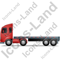 256x256 Tractor Flatbed Trailer Left Red Icon, Pngico Icons