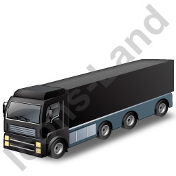 256x256 Tractor Trailer Black Icon, Pngico Icons