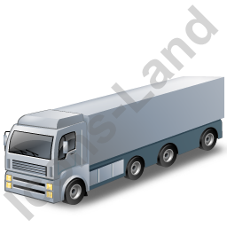 256x256 Tractor Trailer Grey Icon, Pngico Icons