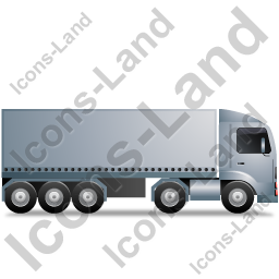 256x256 Tractor Trailer Right Grey Icon, Pngico Icons