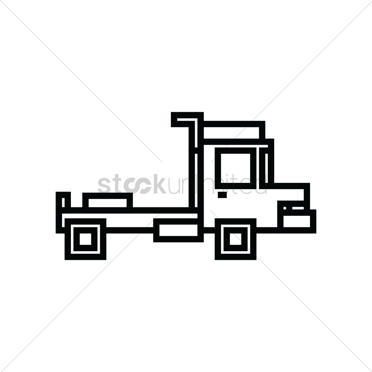 1300x1300 Tractor Trailer Icon Vector Image