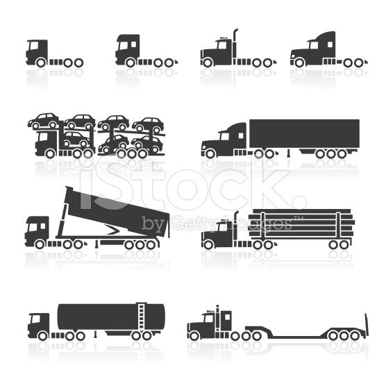 556x556 Trucks And Semi Trailer Icons Layered Grouped For Ease Of Use