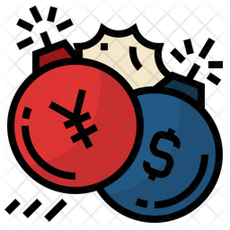 China And Us Trade War Icon Of Colored Outline Style 256x256 China And Us Trade War Icon Of Colored Outline Style