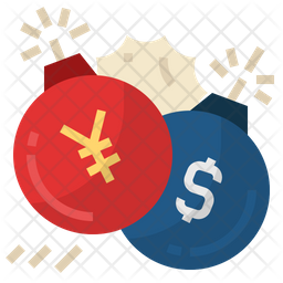 China And Us Trade War Icon Of Flat Style 256x256 China And Us Trade War Icon Of Flat Style