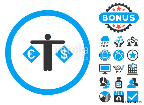 500x366 Currency Trader Icon With Bonus Images Vector Illustration Style