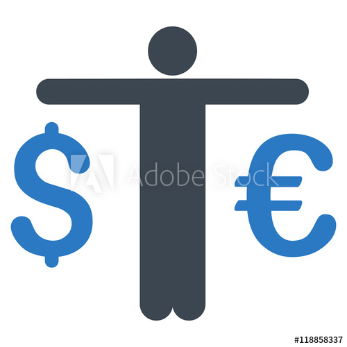 500x500 Currency Trader Icon Vector Style Is Bicolor Flat Iconic Symbol