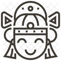 Woman In Traditional Icon Of Line Style 256x256 Woman In Traditional Icon Of Line Style