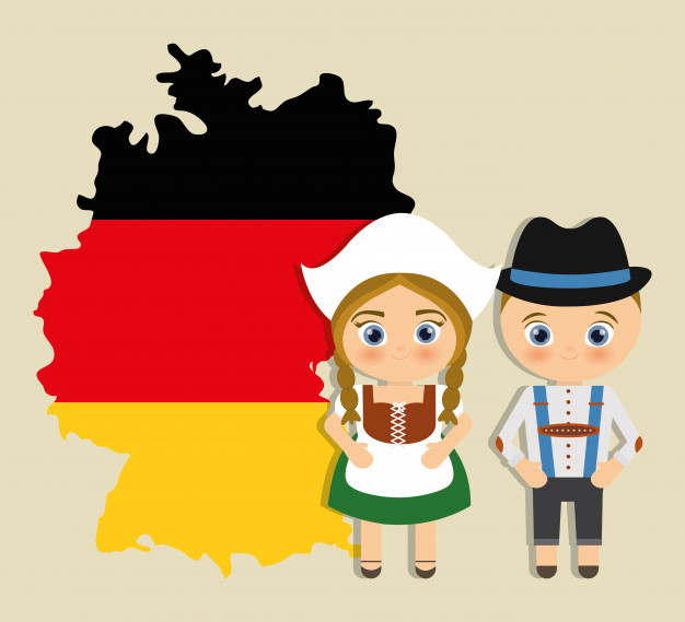 626x569 Boy Girl Cartoon Couple Flag Costume Traditional Icon Vector