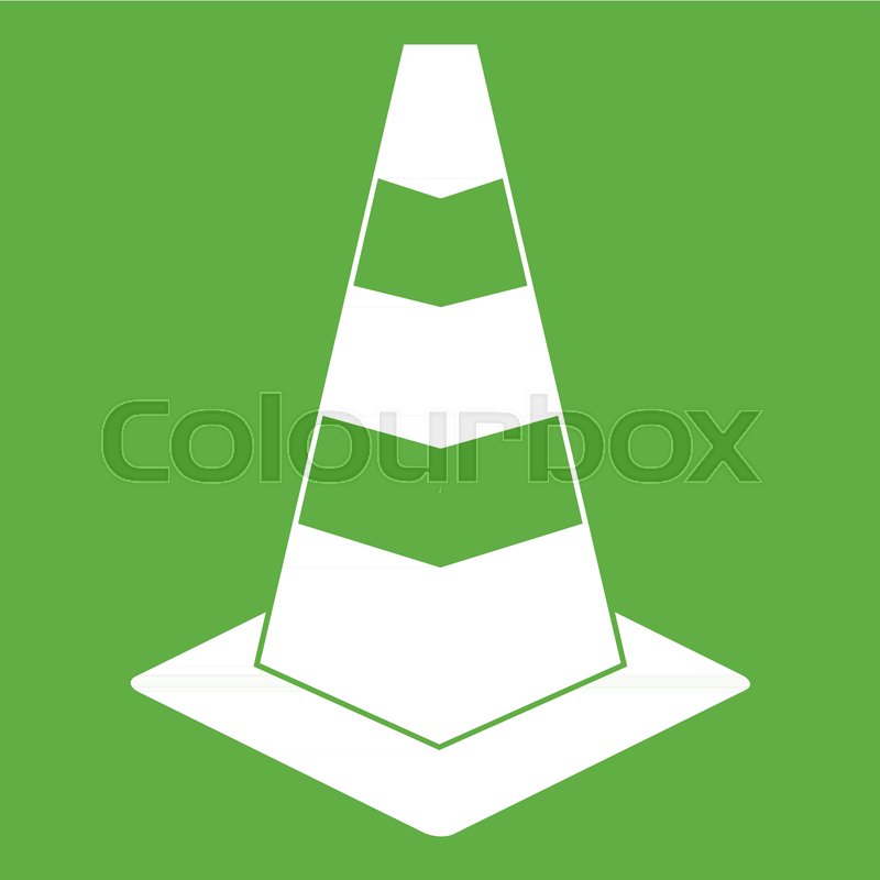 800x800 Traffic Cone Icon White Isolated On Stock Vector Colourbox
