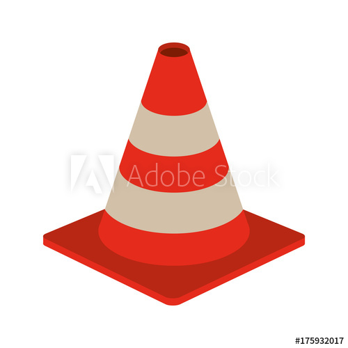 500x500 Traffic Cone Icon Image Vector Illustration Design