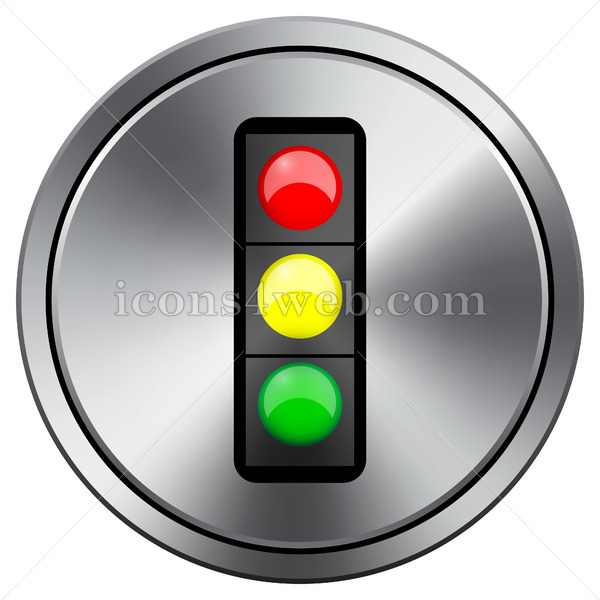 600x600 Traffic Light Icon Round Icon Imitating Metal