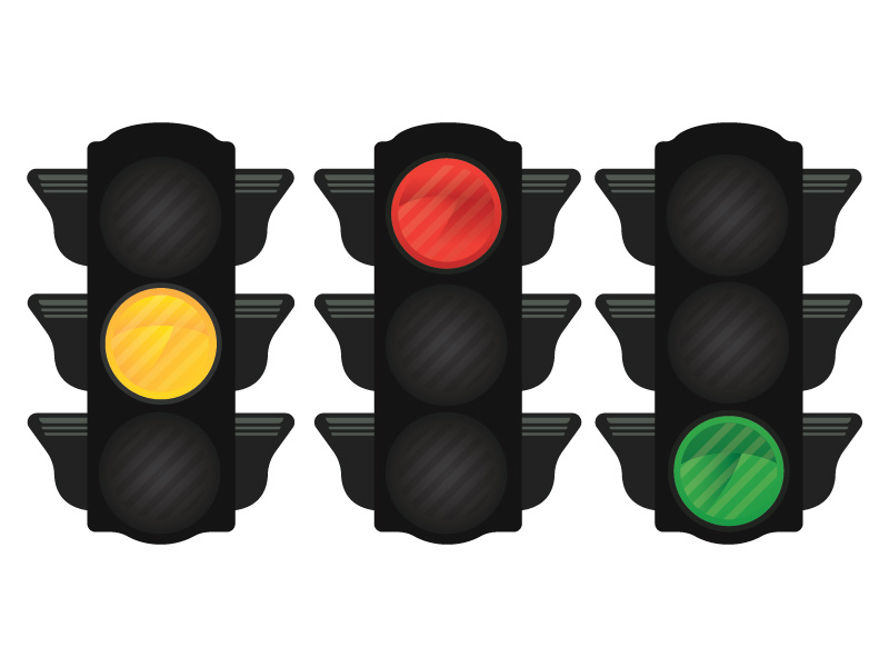 800x600 Traffic Light With Yellow,red,green Light