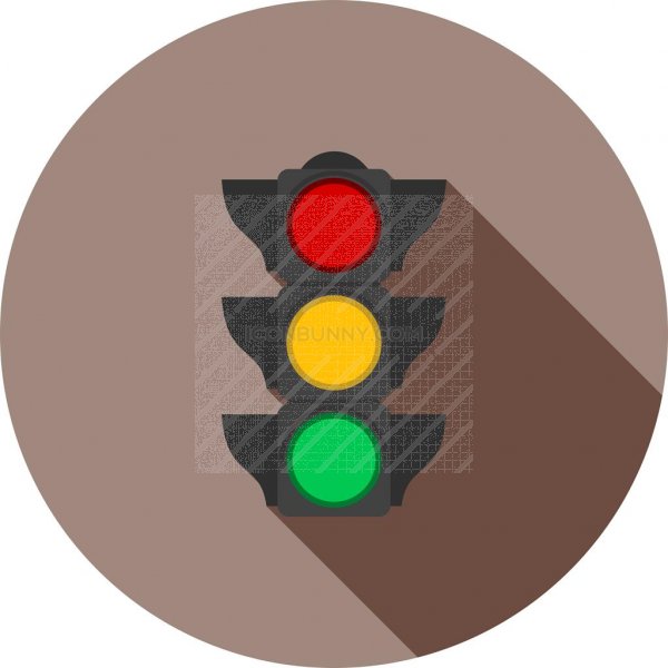 600x600 Traffic Signal Flat Shadowed Icon