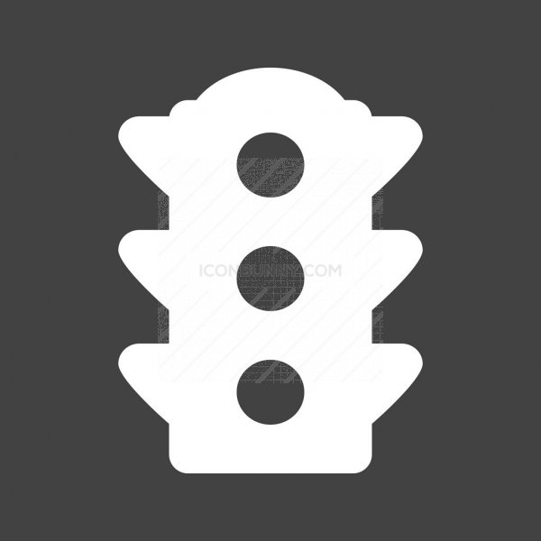 600x600 Traffic Signal Glyph Inverted Icon