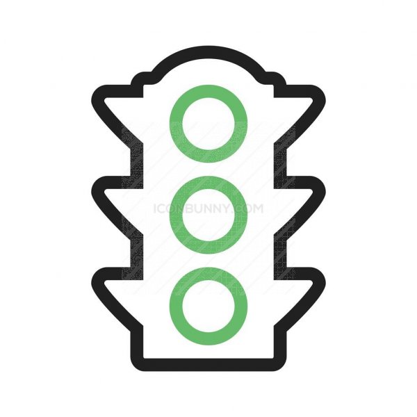 600x600 Traffic Signal Line Green Black Icon