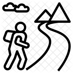 256x256 Hiking Trail Icon Of Line Style