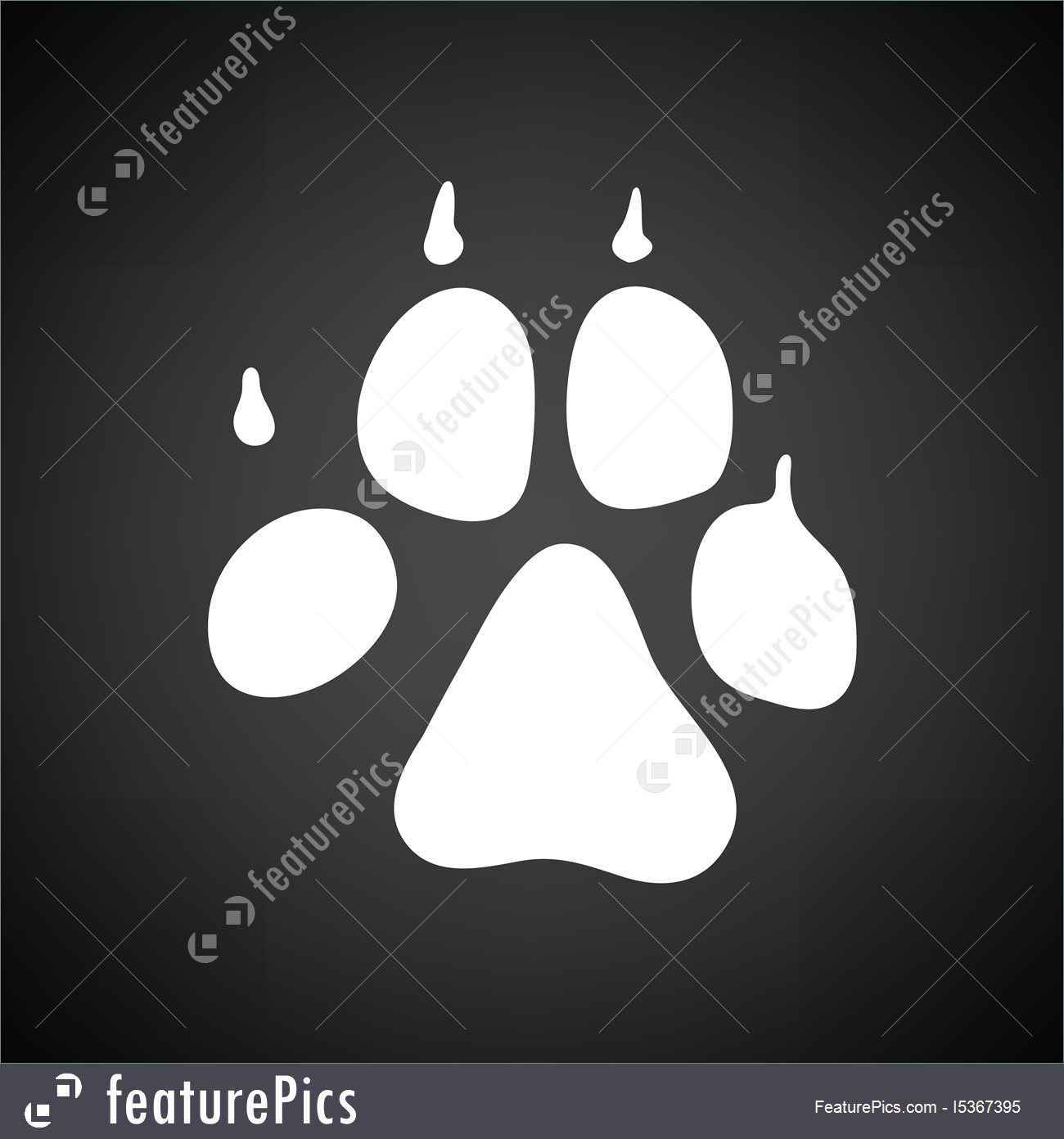 1300x1392 Dog Trail Icon Stock Illustration