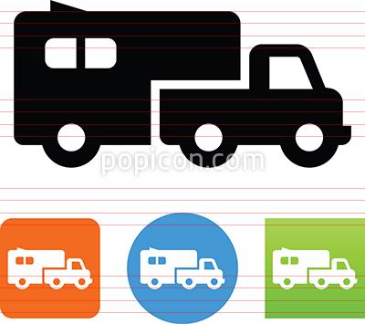 400x355 Truck With Trailer Icon