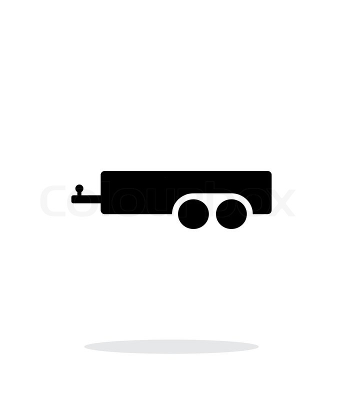 686x800 Car Trailer Simple Icon On White Stock Vector Colourbox