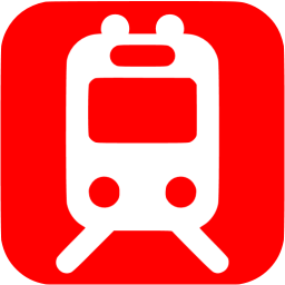 256x256 Red Railway Station Icon