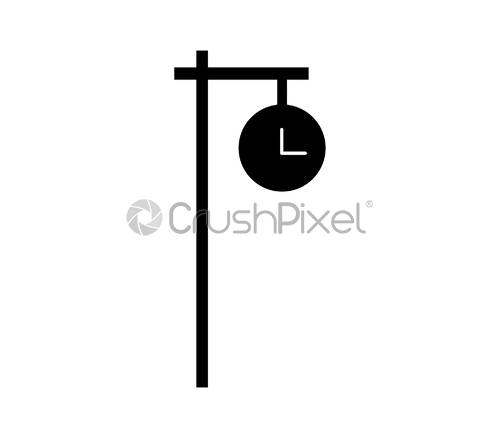 500x438 Train Station Clock Icon, Stock Vector Crushpixel