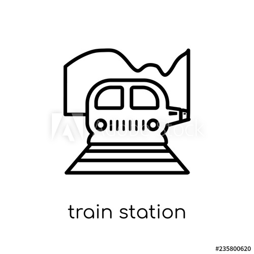 500x500 Train Station Icon Trendy Modern Flat Linear Vector Train Station