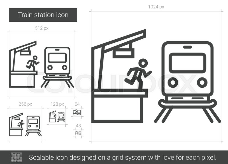 800x576 Train Station Vector Line Icon Stock Vector Colourbox