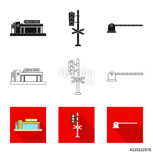 500x500 Vector Illustration Of Train And Station Icon Set Of Train