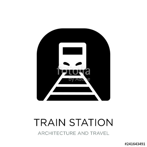 500x500 Train Station Icon Vector On White Background, Train Station Tre