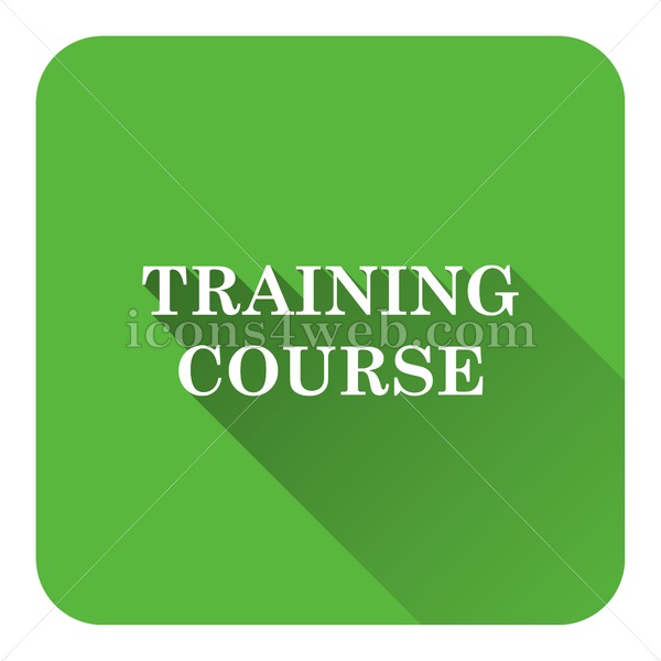 600x600 Training Course Flat Icon With Long Shadow Vector