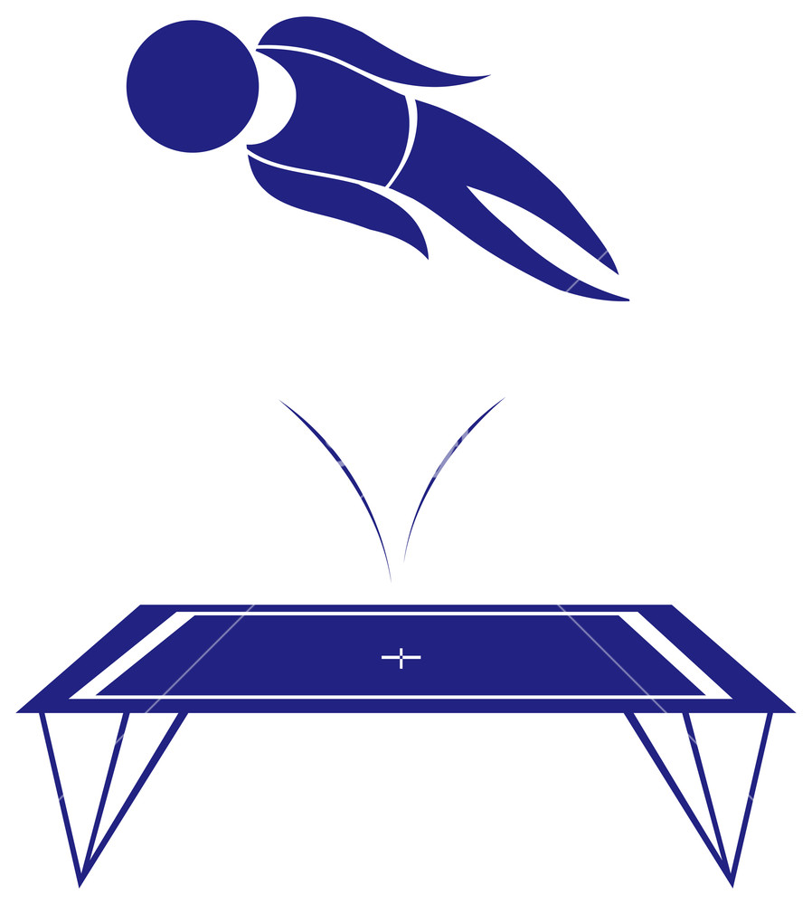 898x1000 Trampoline Icon In Blue Color Royalty Free Stock Image