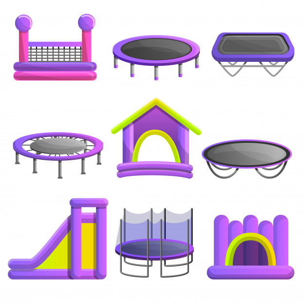 626x626 Trampoline Icon Set Cartoon Set Of Trampoline Vector Icons