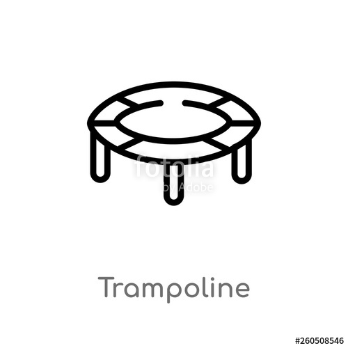 500x500 Outline Trampoline Vector Icon Isolated Black Simple Line Element