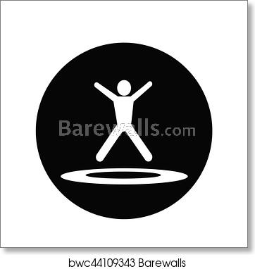362x382 Jumping Trampoline Icon, Art Print Barewalls Posters Prints