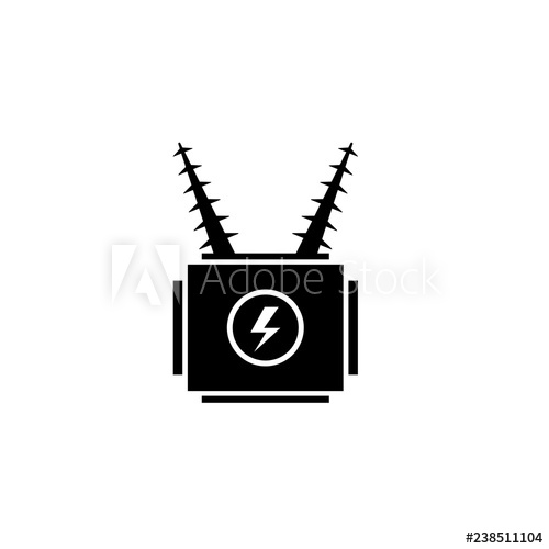 500x500 Electric Transformer Silhouette Icon Clipart Image Isolated