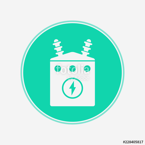 500x500 Electric Transformer Vector Icon Sign Symbol Stock Image